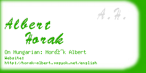 albert horak business card